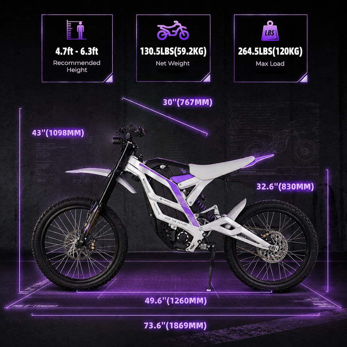 Electric Dirt Bike For Adults 72V 35Ah – Off-Road Falcon Pro